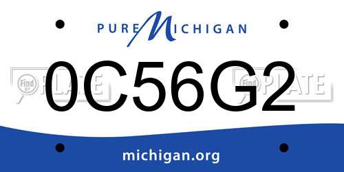 0C56G2 Michigan License Plate