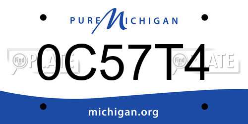 0C57T4 Michigan License Plate