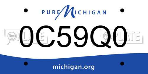0C59Q0 Michigan License Plate