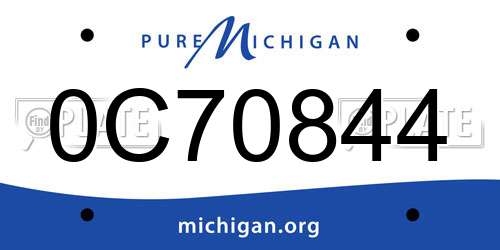 0C70844 Michigan License Plate