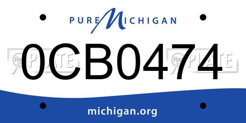 0CB0474 Michigan License Plate