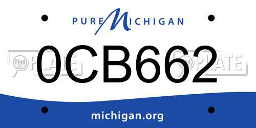 0CB662 Michigan License Plate