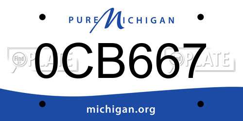 0CB667 Michigan License Plate