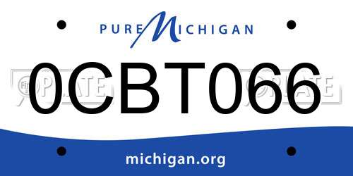 0CBT066 Michigan License Plate