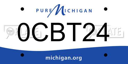 0CBT24 Michigan License Plate