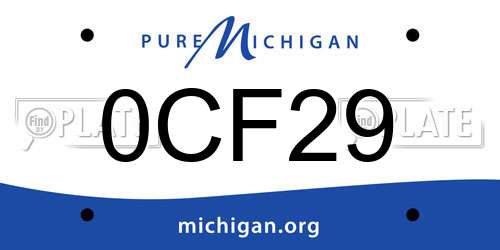 0CF29 Michigan License Plate