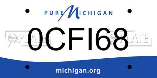 0CFI68 Michigan License Plate