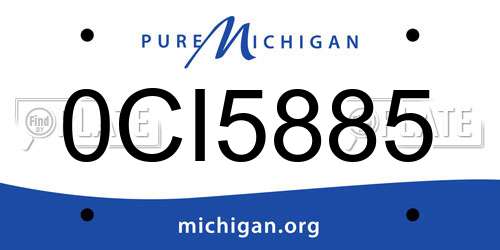 0CI5885 Michigan License Plate