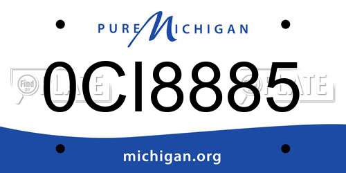 0CI8885 Michigan License Plate