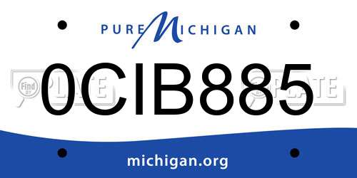 0CIB885 Michigan License Plate