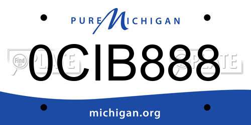 0CIB888 Michigan License Plate