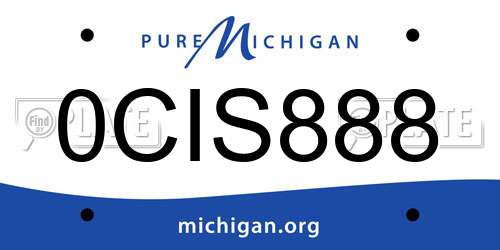 0CIS888 Michigan License Plate