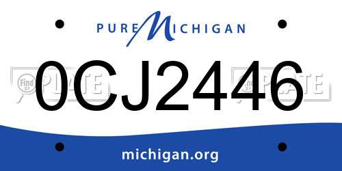 0CJ2446 Michigan License Plate