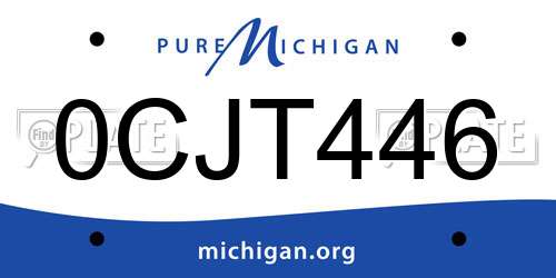 0CJT446 Michigan License Plate