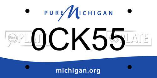 0CK55 Michigan License Plate