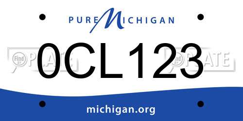 0CL123 Michigan License Plate