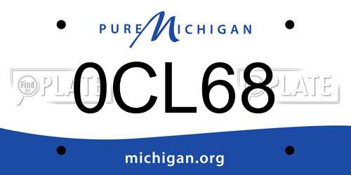 0CL68 Michigan License Plate
