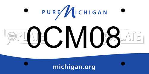 0CM08 Michigan License Plate
