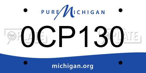 0CP130 Michigan License Plate