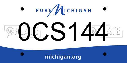 0CS144 Michigan License Plate