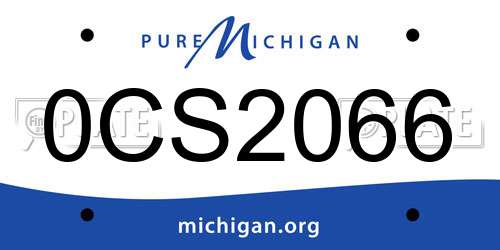 0CS2066 Michigan License Plate