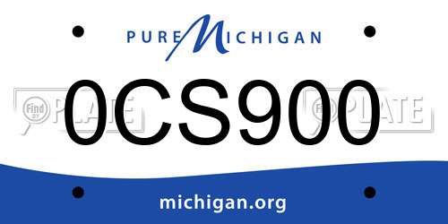 0CS900 Michigan License Plate