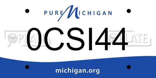0CSI44 Michigan License Plate