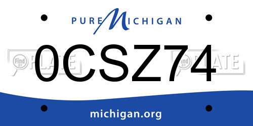 0CSZ74 Michigan License Plate