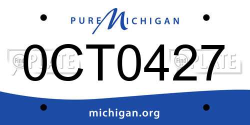 0CT0427 Michigan License Plate