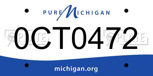 0CT0472 Michigan License Plate