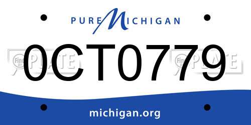 0CT0779 Michigan License Plate