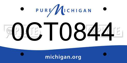 0CT0844 Michigan License Plate
