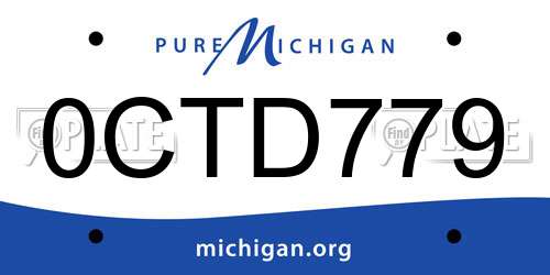 0CTD779 Michigan License Plate