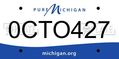 0CTO427 Michigan License Plate