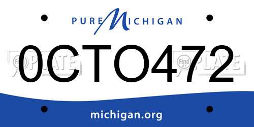 0CTO472 Michigan License Plate