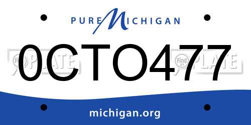 0CTO477 Michigan License Plate