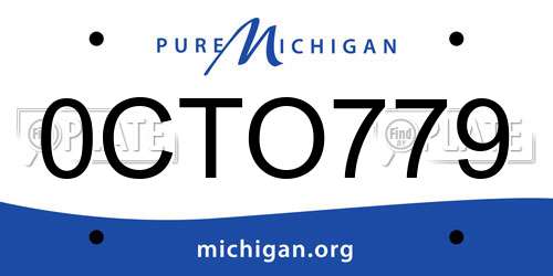 0CTO779 Michigan License Plate