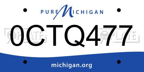 0CTQ477 Michigan License Plate