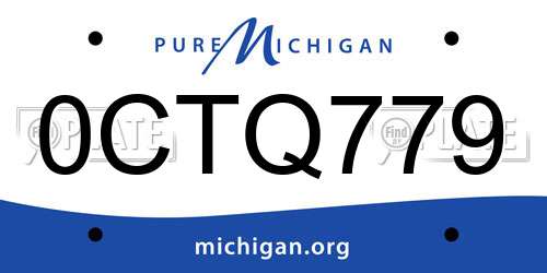 0CTQ779 Michigan License Plate