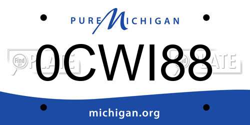 0CWI88 Michigan License Plate