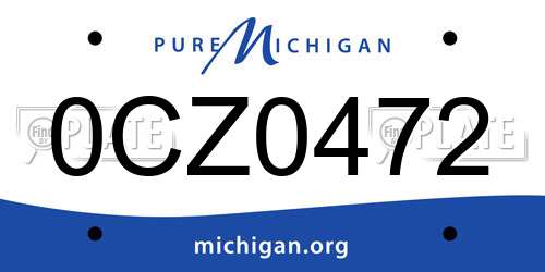 0CZ0472 Michigan License Plate