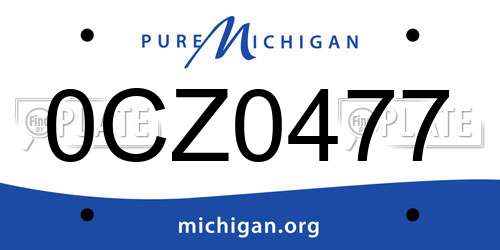 0CZ0477 Michigan License Plate