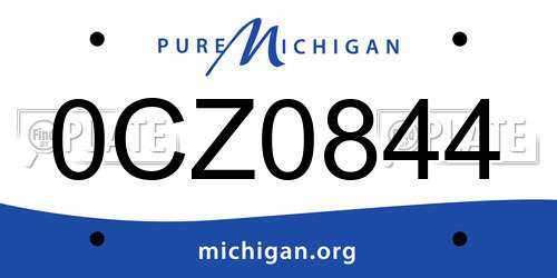 0CZ0844 Michigan License Plate