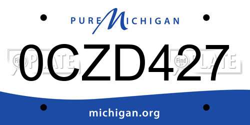 0CZD427 Michigan License Plate