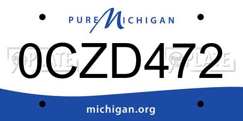 0CZD472 Michigan License Plate