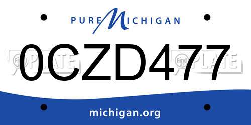 0CZD477 Michigan License Plate