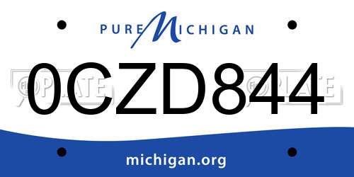 0CZD844 Michigan License Plate