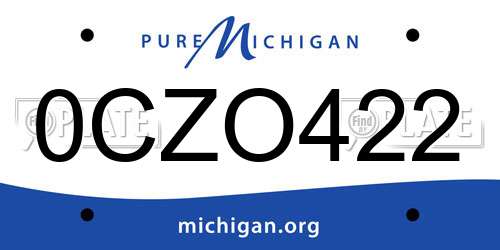 0CZO422 Michigan License Plate