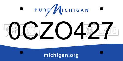 0CZO427 Michigan License Plate