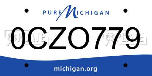 0CZO779 Michigan License Plate